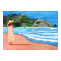 Lady on beach print