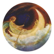 Lady on the Moon boat Sticker