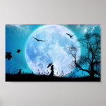 lady on the moon print
