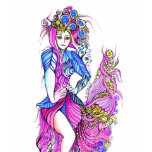 peacock, bird, proud, proudly, lavander, girl,
