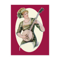 Lady Player  Postcard postcards