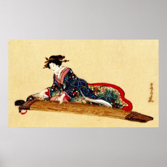 Lady Playing Koto 1878 Poster