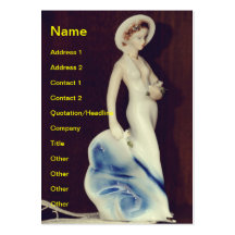 Lady porcelain decor business cards