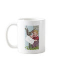 Lady Receives Mail Via Pigeon mugs by pinkalmond Lady Receives Mail Via Pigeon mugs