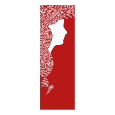 Lady Red Bookmarks Business Cards by scribbleprints