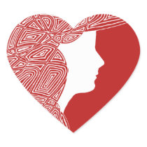 Lady Red Heart Stickers sticker