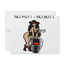 Lady Rider No Putt No Butt invitations by Mustang_Lady Lady Rider No Putt No Butt invitations