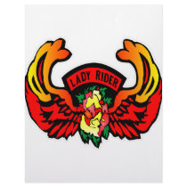 Lady Rider Rose & Wings Letterhead Template