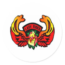 Lady Rider Round Sticker
