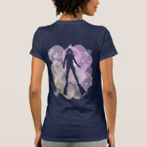 Lady Scuba Diver in Bubbles t-shirts