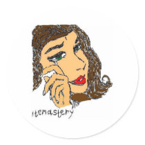 lady shed tears stickers
