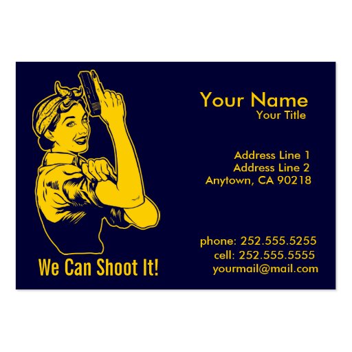 Lady Shooter  Business Cards (front side)
