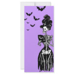 Lady Skelly with Bats Rack Card