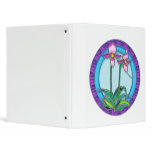 Lady Slipper Orchids in Circular Stained Glass Binders