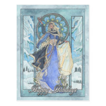 Lady Snowflake Postcard postcards