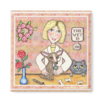 Lady Vet With Dog and Cat magnets by jamiecreates1 Lady Vet With Dog and Cat magnets