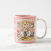 Lady Vet With Dog and Cat mugs