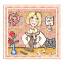 Lady Vet With Dog and Cat posters by jamiecreates1 Lady Vet With Dog and Cat posters