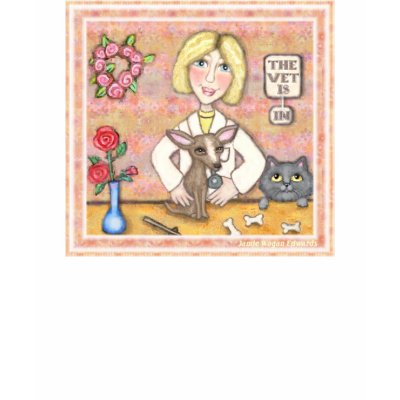 Lady Vet With Dog and Cat Tee Shirt by jamiecreates1
