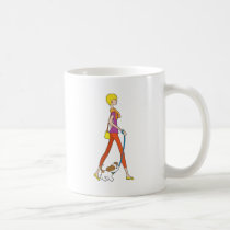 Lady Walking Puppy mugs
