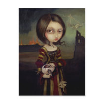"Lady with a Bosch Egg" Postcard