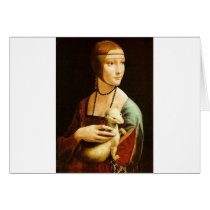 Lady with an Ermine by Leonardo Da Vinci c. 1490 Greeting Cards