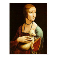 Lady with an Ermine by Leonardo Da Vinci c. 1490 Postcard