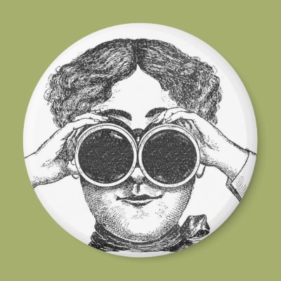 Lady With Binoculars Fridge Magnet Zazzle_magnet