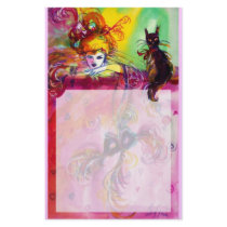 LADY WITH BLACK CAT stationery