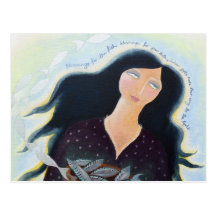 Lady with Bowl of Fish. Post Cards
