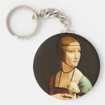 Lady with Ermine Keychain