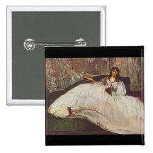 Lady with fan by Edouard Manet Pinback Button