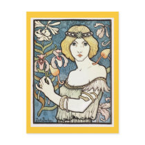 Lady with Flowers ~ Art Nouveau "Salon des cent" postcards by ArtNouveauDaz Lady with Flowers ~ Art Nouveau "Salon des cent" postcards