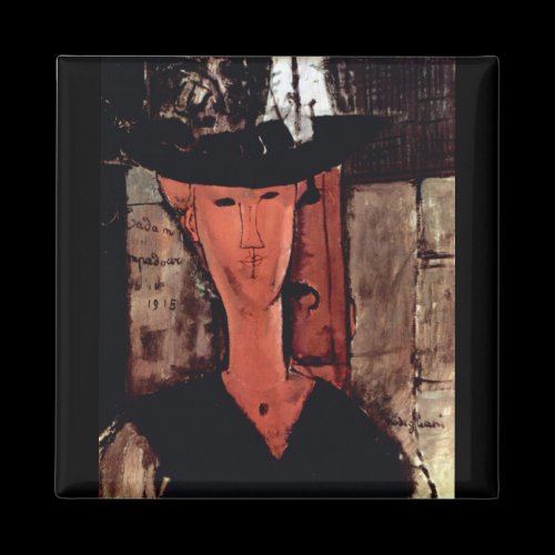 Lady With Hat by Amedeo Modigliani Fridge Magnets