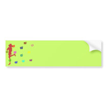 lady with hibiscus flowers bumper stickers