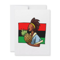 Lady with Pineapple Kwanzaa Custom Invites