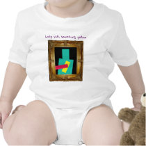 Lady With Something Yellow - Golden Frame Rompers