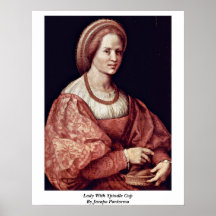 Lady With Spindle Cup By Jacopo Pontormo Posters