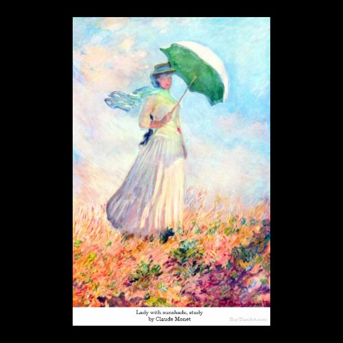 Lady with sunshade, study by Claude Monet Poster