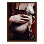 Lady With The Ermine (Detail),  By Leonardo Da Vin Postcard