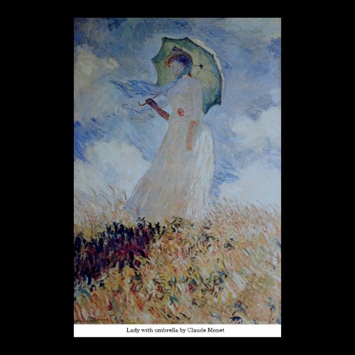 Lady with umbrella by Claude Monet Poster