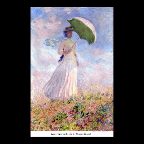 Lady with umbrella by Claude Monet Poster
