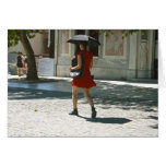 Lady with Umbrella on a sunny day Card