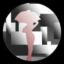 Lady With Umbrella stickers