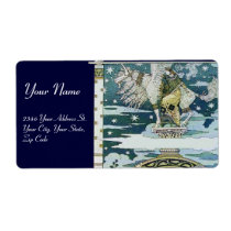 LADY WITH UNICORN PERSONALIZED SHIPPING LABELS