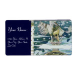 LADY WITH UNICORN PERSONALIZED SHIPPING LABELS