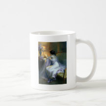 lady woman reading letter antique painting art mug