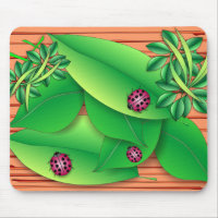 Ladybirds and leaves mousepad mousepad