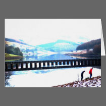 Ladybower Reservoir in Winter cards