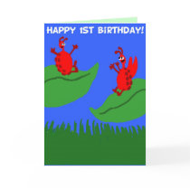 Ladybug 1st Birthday Card cards